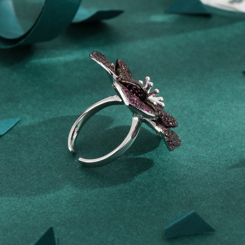 Europe And America Cross Border Classic French Ring Flower Rhinestone-embedded Zircon Bracelet