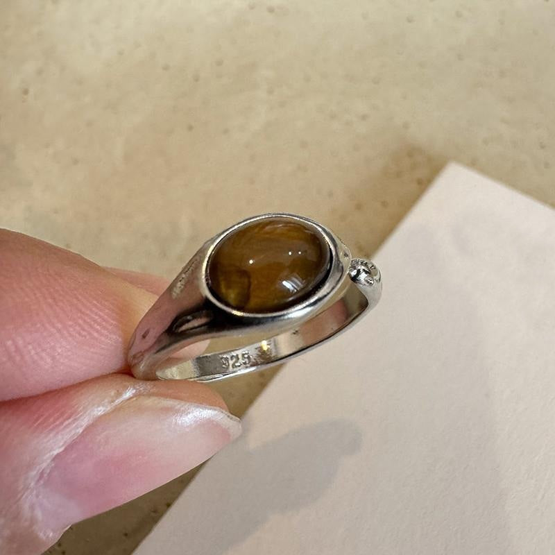 Real Gold Electroplated Diamond Flower Pattern Retro Temperament Index Finger Ring