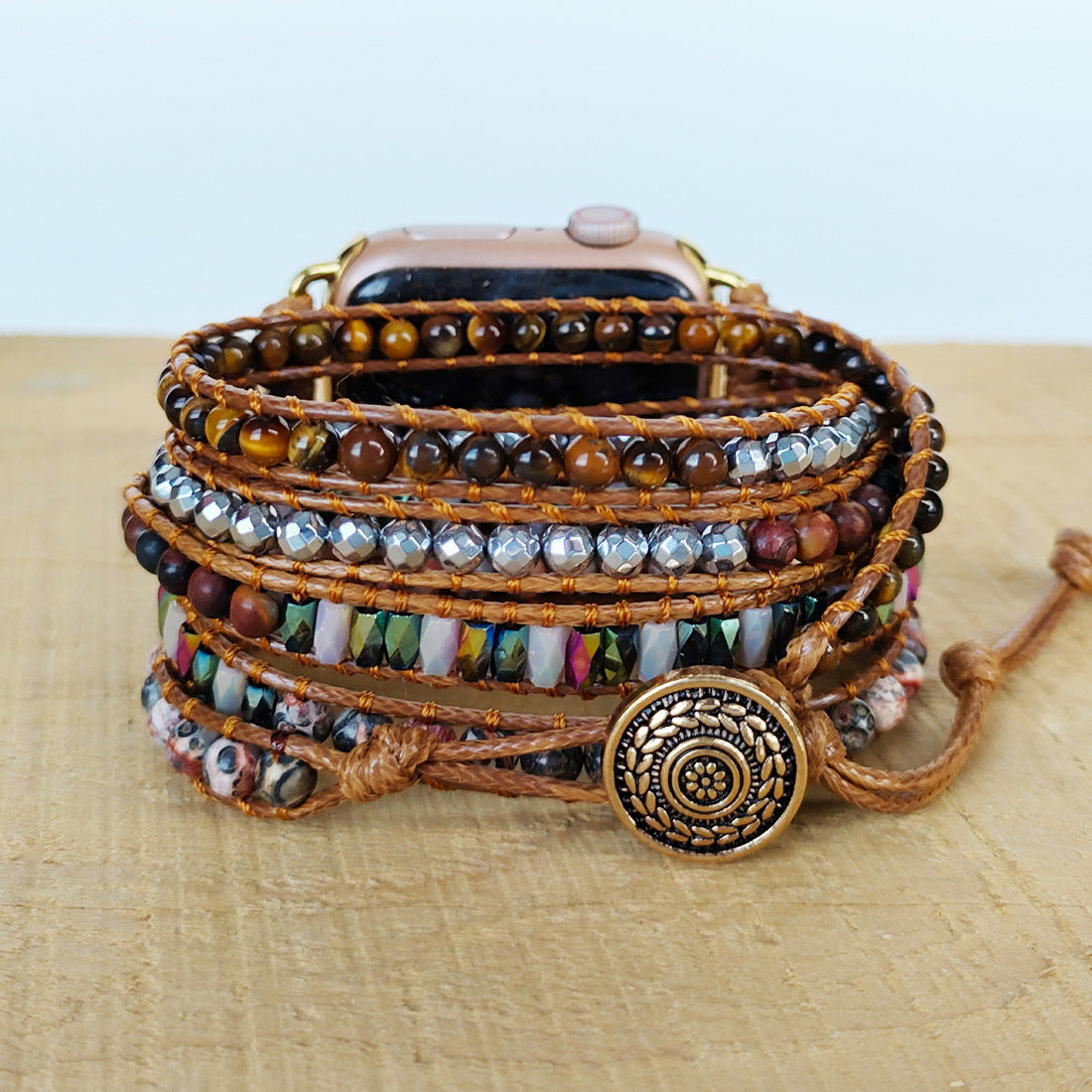 Natural Quartz Rough Woven Watch Band