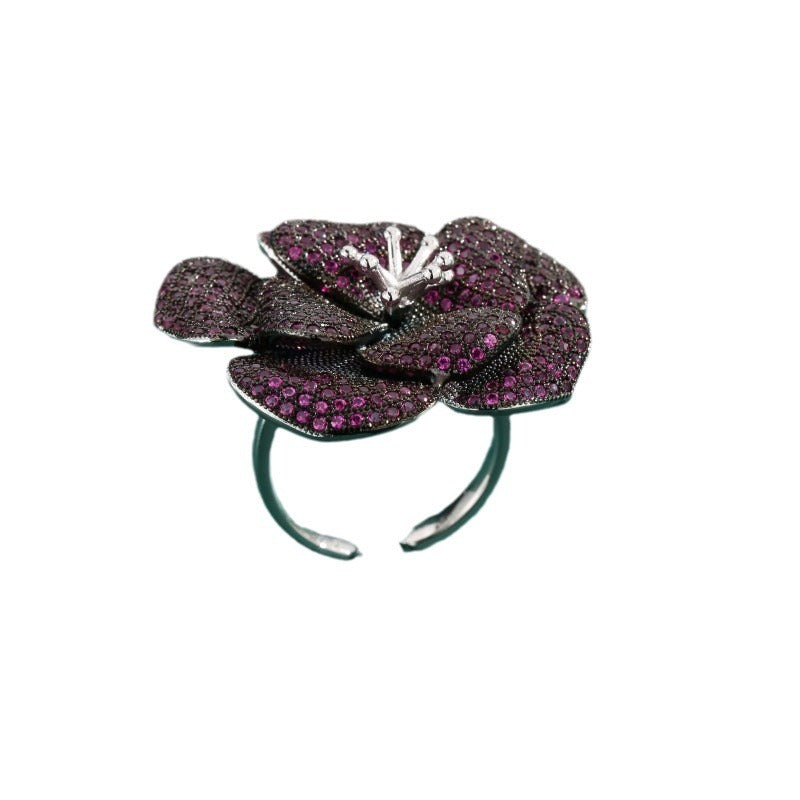 Europe And America Cross Border Classic French Ring Flower Rhinestone-embedded Zircon Bracelet