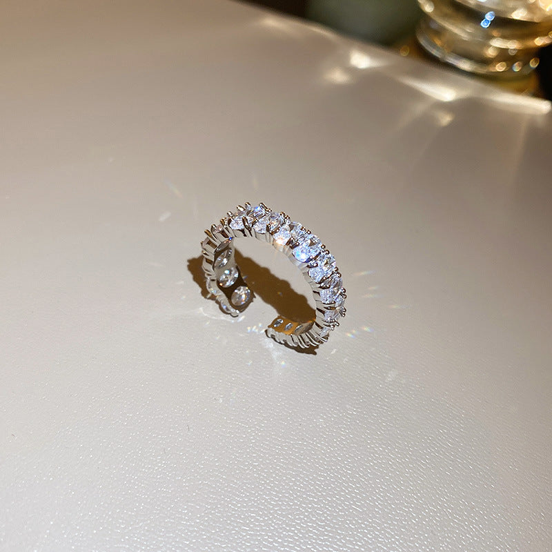 Real Gold Electroplated Diamond Flower Pattern Retro Temperament Index Finger Ring