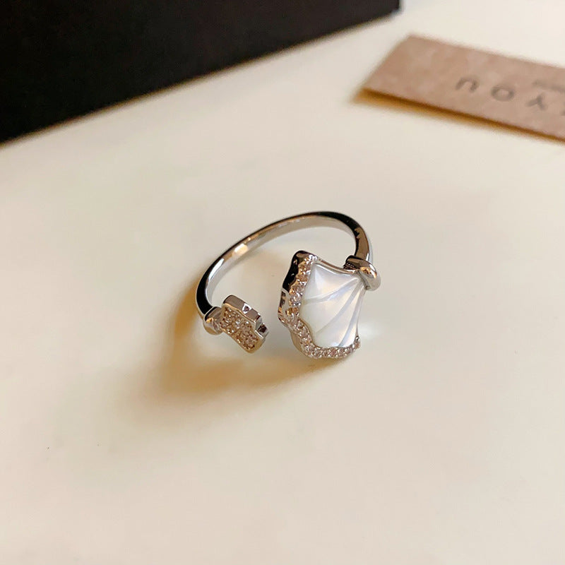 Real Gold Electroplated Diamond Flower Pattern Retro Temperament Index Finger Ring