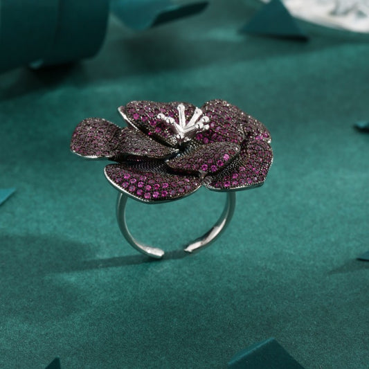 Europe And America Cross Border Classic French Ring Flower Rhinestone-embedded Zircon Bracelet