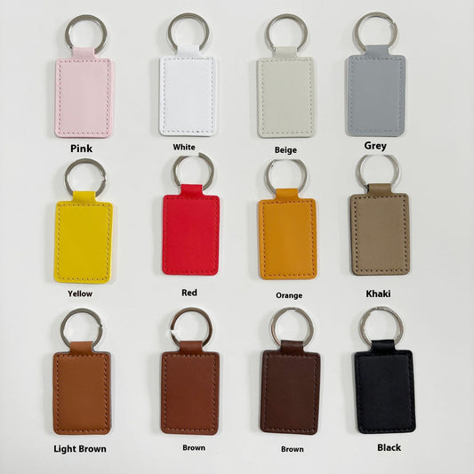 Printing Of PU Leather Keychain Pendant