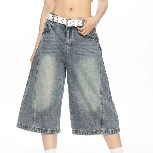 Do The Old Cowboy Cropped Pants Summer Loose Straight Casual Shorts