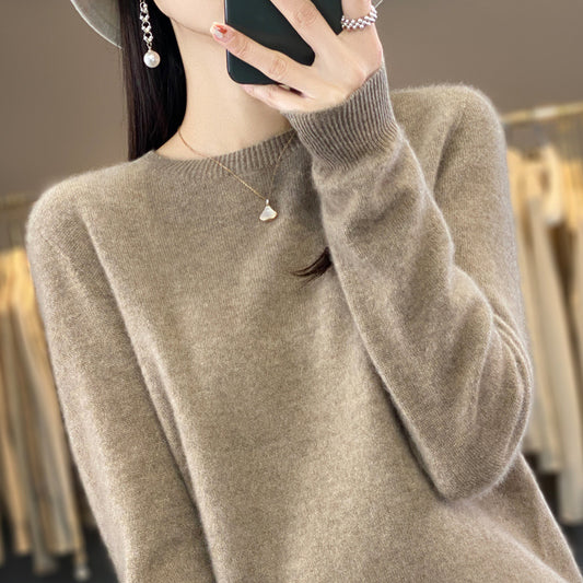 Women's Round Neck Sweater Loose Knitted Bottoming Sweater
